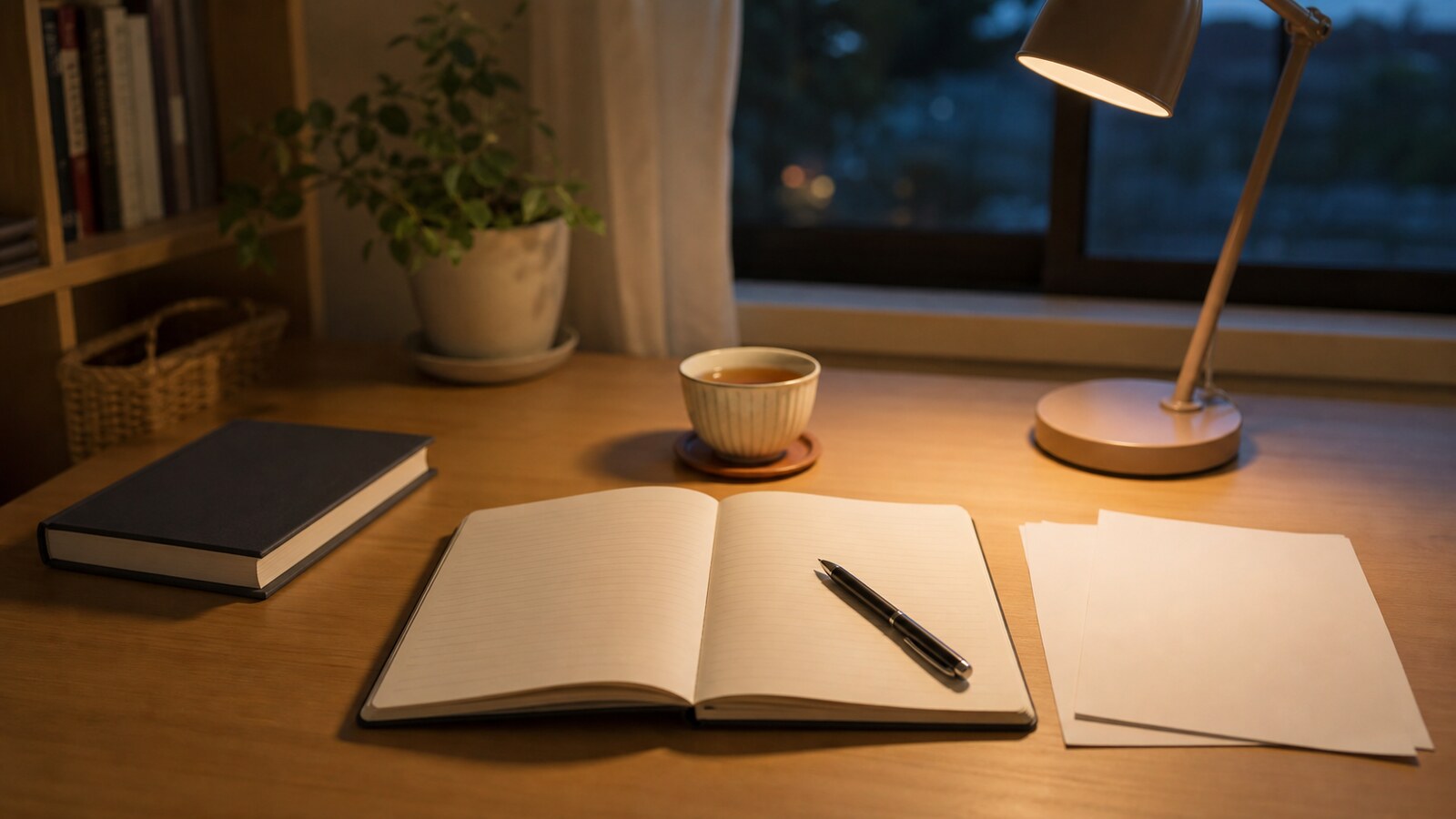 技術士二次試験の独学を無理なく再開する夜の学習机