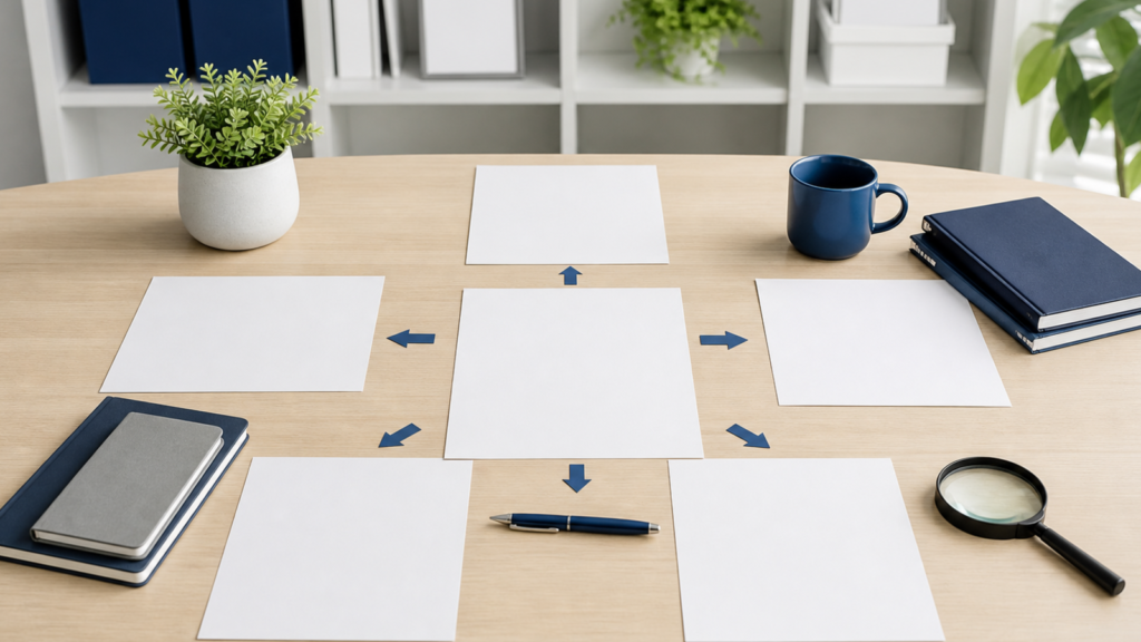 評価指標とフォローアップを整理して技術士二次試験の答案を作る机