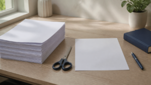技術士二次試験で書きすぎた答案を一枚に絞る勉強机